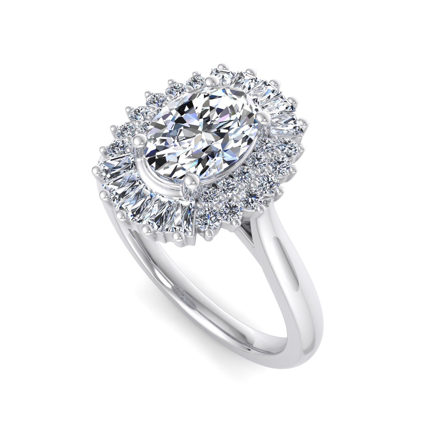 Aniyah Ballerina Style Halo Engagement Ring